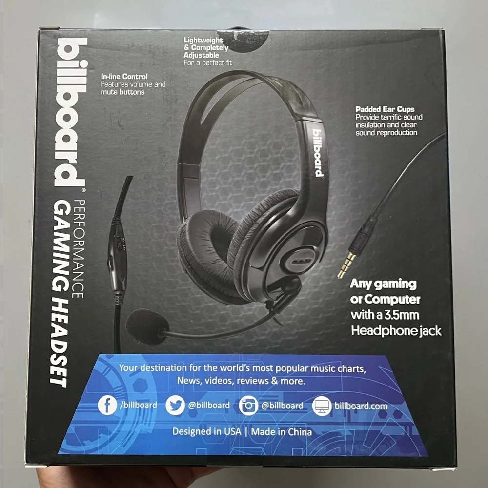 Black Gaming Headset with 3.5mm Jack